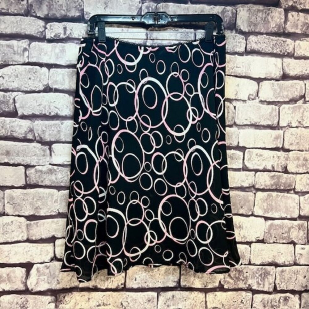 George Black, Pink & White Fully Lined Skirt Size 18